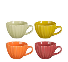 Corfu beker oranje l.groen roze geel 4 assorti - h7,5xd11cm