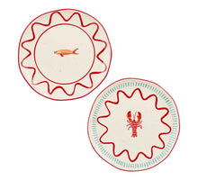 Ariane dinerbord blauw rood 2 assorti - h3xd26,5cm