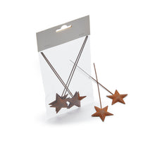 Metal star pick 4,3x17cm rusty  4pcs