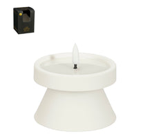 Olielamp led wit battery operated en timer - h6,5xd9cm