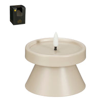 Olielamp led taupe battery operated en timer - h6,5xd9cm