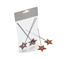Metal star open pick 4,3x17cm rusty  4pcs
