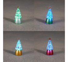 Decoratie boom groen rood goud zilver 4 assorti 24 pieces display warm white led battery operated