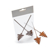 Metal tree pick 5x4x17cm rusty  4pcs