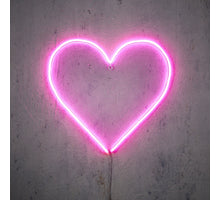 Neon light hart roze led IP44 adapter included RC - l48xb2xh48cm