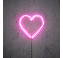 Neon light hart roze led IP44 adapter included RC - l33xb2xh33cm