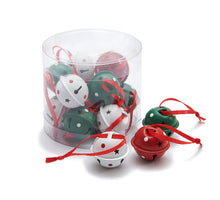 Jingle bell hanger 3cm red/white/green 12pcs