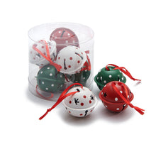 Jingle bell hanger 4cm red/white/green 6pcs
