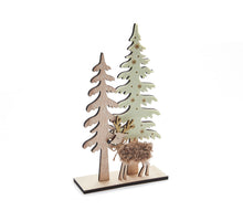 Forest with reindeer 17x30cm cream