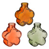 Vase glass green brown orange 3 assorted - l9xb3.5xh10cm