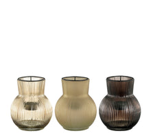 Theelicht houder l.bruin zwart 3 assorti - h13xd11cm