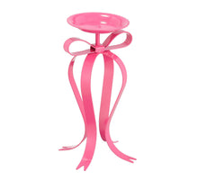 Kandelaar strik roze - l17xb14xh28cm
