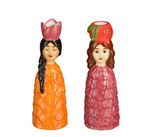 Funny kandelaar paars oranje 2 assorti - h20,5xd7cm