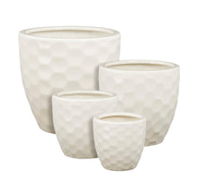 Diamond pot rond wit set van 4 - h27xd30cm