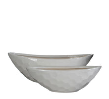 Diamond schaal ovaal wit set van 2 - l50xb20xh17cm