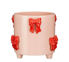 Pot strik rood - h18xd21cm