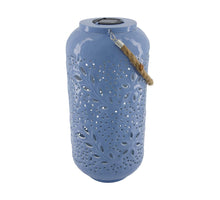 Lantern solar metal 19x19x40cm Blue