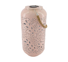 Lantern solar metal 19x19x40cm Light pink