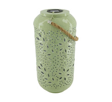 Lantern solar metal 19x19x40cm Light green