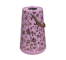 Lantern solar metal 22x22x35cm Pink/Gold