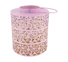 Lantern solar metal 22x22x28cm Light pink