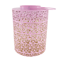 Lantern solar metal 28x28x38cm Light pink