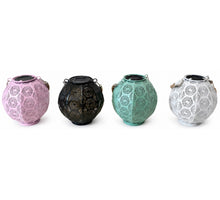 Lantaarn solar metaal 18x18x19cm 4 kleuren assortie