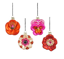 Ornament bloem oranje rood roze fuchsia 4 assorti - l7xb2,5xh7cm