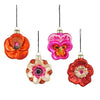 Ornament bloem oranje rood roze fuchsia 4 assorti - l7xb2,5xh7cm