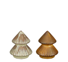 Decoratie boom d.bruin groen 2 assorti - h11,5xd9cm