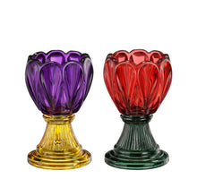 Kandelaar bloem paars rood 2 assorti - h12xd7,5cm