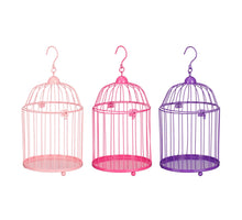 Decoratie vogelhuis paars l.roze roze 3 assorti - l20xb20xh33cm