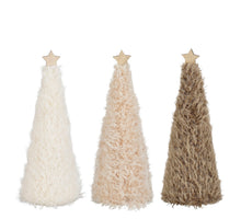 Decoratie boom bruin l.bruin wit 3 assorti - h30xd11cm