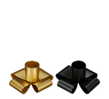 Kandelaar strik zwart goud 2 assorti - h3xd7cm