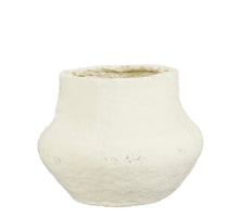Decoratie vaas recycled paper beige - h15xd20cm