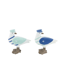 Figurine seagull polyresin 9.5x6.3x10cm Blue mixed