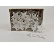 Berkenschors sterren white-wash 5 cm 100 stuks
