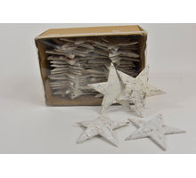 Berkenschors sterren white-wash 9 cm 50 stuks