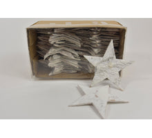 Berkenschors sterren white-wash 11 cm 50 stuks