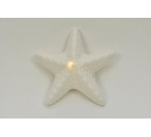 Zeester Porselein matwit LED incl batterijen 12,5x13x3,5cm