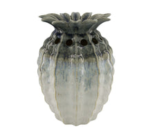 Vase Ananas Keramik 24x24x34cm Weiß/Grau