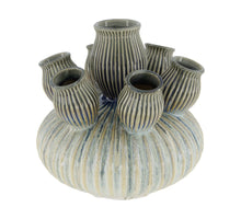 Vase ceramic 25x25x25cm White/Grey