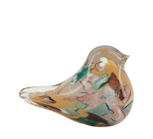 Bird glass 12x6x7cm Orange/White