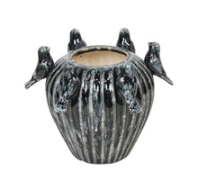 Vase ceramic 26.5x26.5x20cm Distress Black