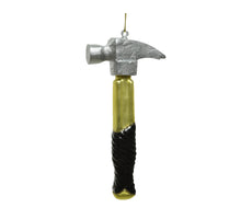 Ornament hamer glas silver and gold glitter details - L6.5 W2 H13cm