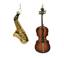 Hanger instrument glas bruin glitter 2 assortie 3x3x12cm