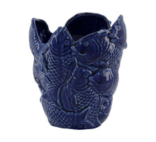 Planter fish porcelain 19x18.5x22.2cm Blue