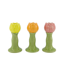 Candle holder flower porcelain 6.3x6.3x12.5cm Mixed