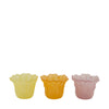 Glass candle holder 10.5x10.5x7.5cm Mixed pastel