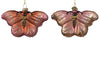 Glass Butterfly Pendant, 2 assorted colors, 11x2.8x8cm
